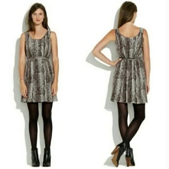 Madewell Broadway & Broome Silk Snake Charmer Print Dress Size 2 - Picture 2 of 7